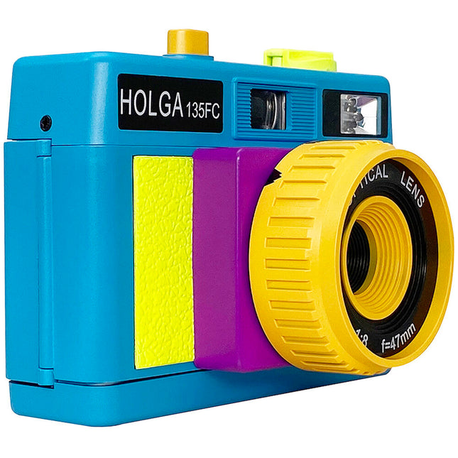 Holga 135FC Cámara Analógica 35mm Lente 47mm f8 Flash Retro Neon