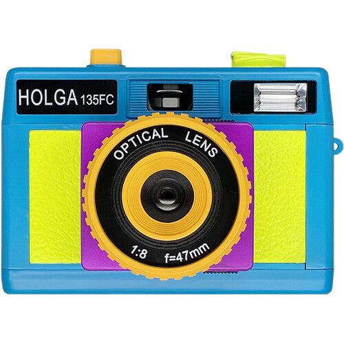 Holga 135FC Cámara Analógica 35mm Lente 47mm f8 Flash Retro Neon