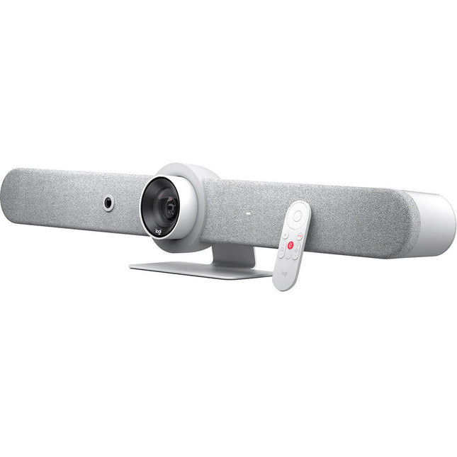 Logitech Rally Bar Barra de Video Todo en Uno Blanco 4K 6 Micrófonos