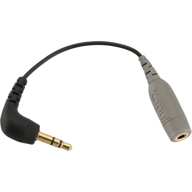 Kopul MC-TRRSA Adaptador Cable 3.5mm TRRS Hembra a Ángulo Derecho TRS Macho 15cm Oro