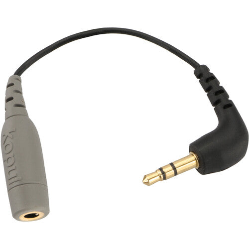 Kopul MC-TRRSA Adaptador Cable 3.5mm TRRS Hembra a Ángulo Derecho TRS Macho 15cm Oro