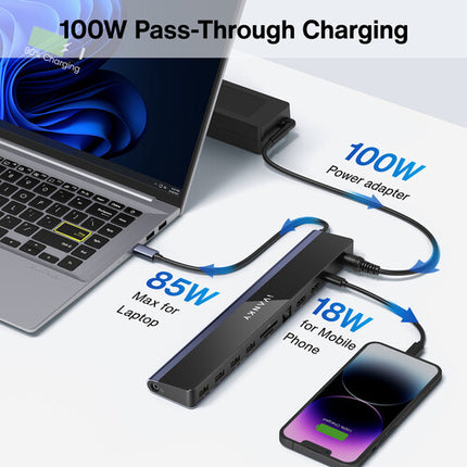iVANKY 12-en-1 Estación de Acoplamiento USB-C 20W Carga 4K Dual