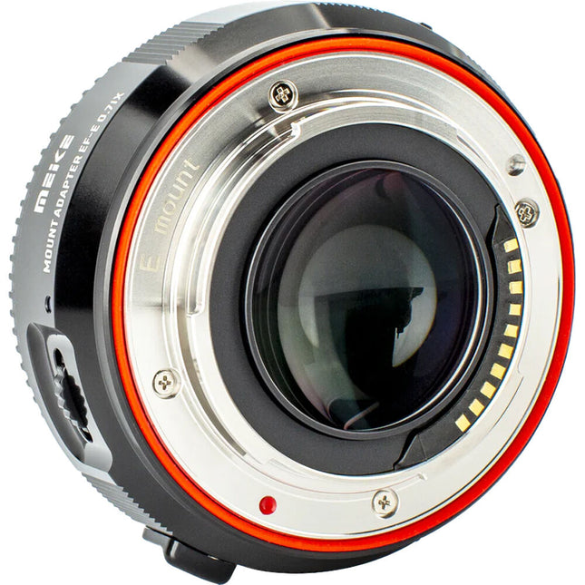 Meike 0.71x Speedbooster Adaptador para lentes EF a cámaras Sony E montaje con reducción focal y aumento apertura