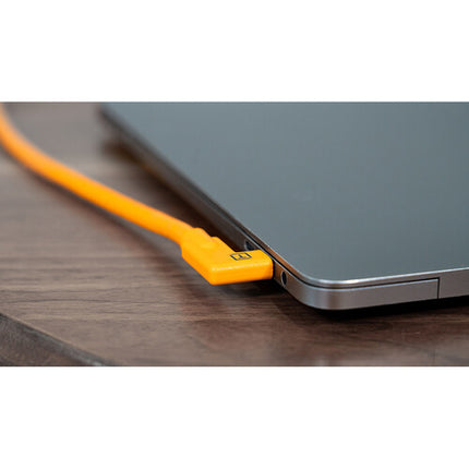Tether Tools TetherPro Cable USB-C doble ángulo 15' USB 3.2 5 Gb/s naranja