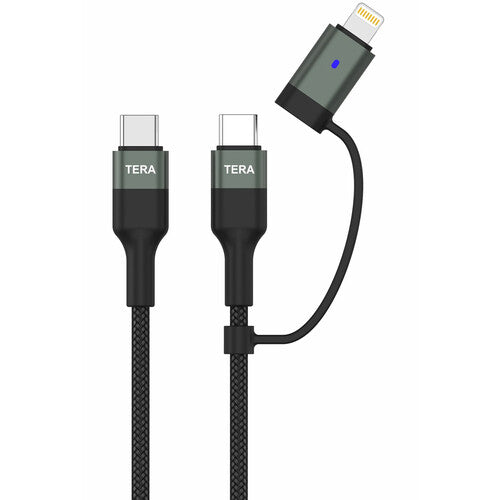 Tera Grand Cable USB-C 2.0 con Adaptador Lightning 6 pies 60W 480Mb/s