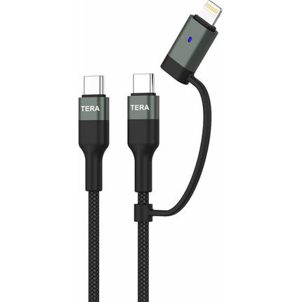 Tera Grand Cable USB-C 2.0 con Adaptador Lightning 6 pies 60W 480Mb/s