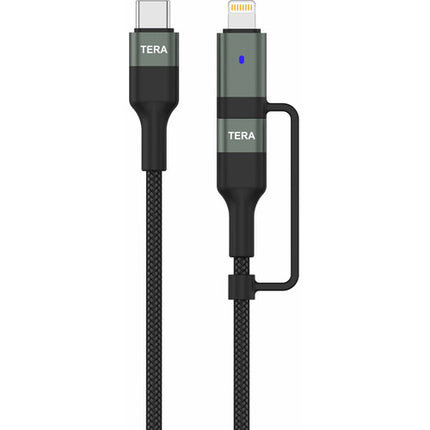 Tera Grand Cable USB-C 2.0 con Adaptador Lightning 6 pies 60W 480Mb/s