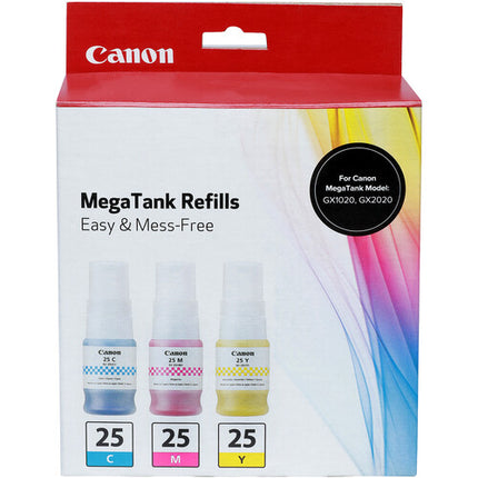 Canon GI-25 Botellas de Tinta CMY 37mL Sistema de Pigmento 4 Colores
