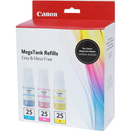 Canon GI-25 Botellas de Tinta CMY 37mL Sistema de Pigmento 4 Colores