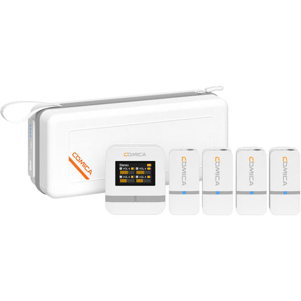 Comica Audio Vimo Q Mini Sistema de Micrófono Inalámbrico 4 Personas Blanco 656' Alcance 2.4 GHz