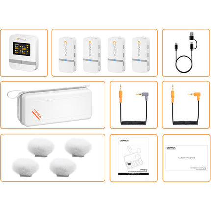 Comica Audio Vimo Q Mini Sistema de Micrófono Inalámbrico 4 Personas Blanco 656' Alcance 2.4 GHz