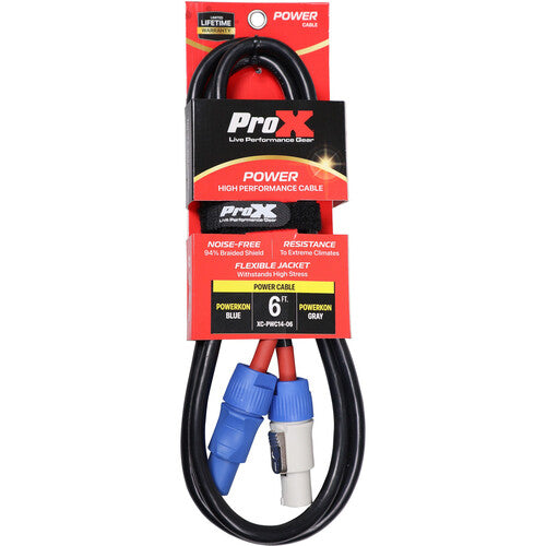 ProX Cable de Potencia 14 AWG powerCON Gris a Azul 1.8 m IP65