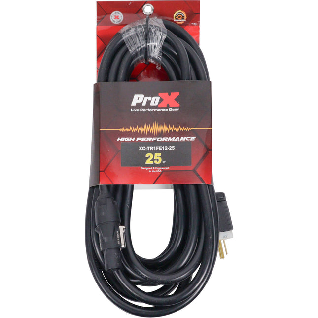 ProX 12AWG Cable eléctrico 120 VAC 25 pies NEMA 5-15P a powerCON-Type Male IP65