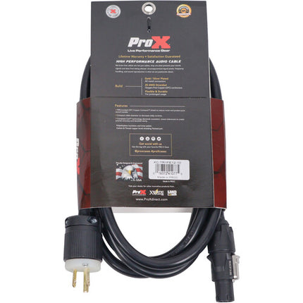 ProX 12AWG Cable 120 VAC NEMA 5-15P a powerCON Tipo Hembra 3 m IP65