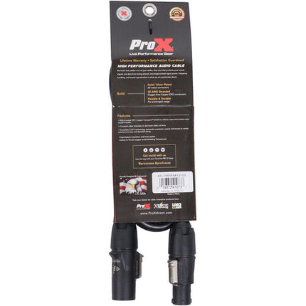 ProX Cable de alimentación 12 AWG powerCON macho a hembra 3 pies IP65