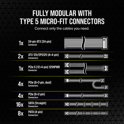 CORSAIR RM1200x SHIFT Fuente de Poder Modular 1200W 80 PLUS Gold