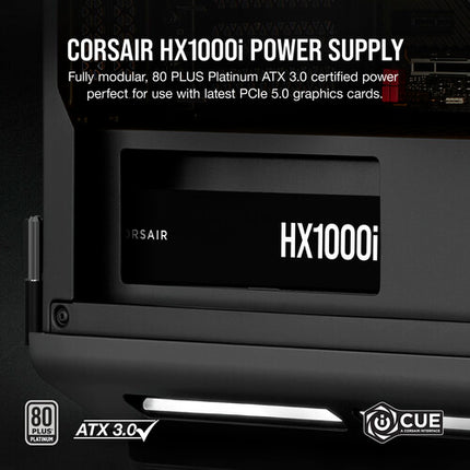 CORSAIR HX1000i Fuente de Poder ATX Modular 1000W 80 Plus Platinum Ventilador 140mm