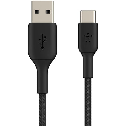 Belkin BoostCharge Cable USB-C a USB-A Trenzado 2.0 6.6 pies Negro