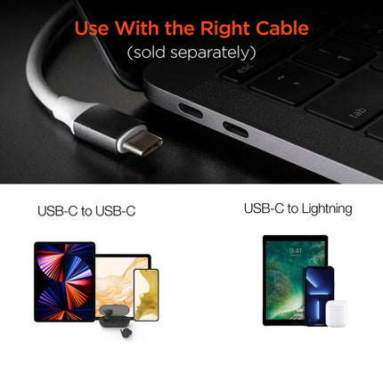 HyperGear SpeedBoost Cargador AC USB-C 45W PD PPS portátil seguro