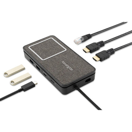 Kensington SD1700P Dock portátil USB-C dual 4K con carga Qi y Gigabit Ethernet