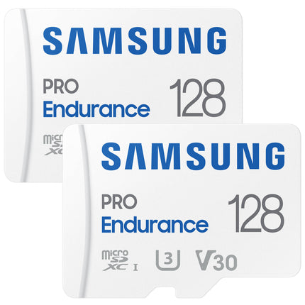 Samsung 128GB PRO Endurance microSDXC Tarjeta de Memoria UHS-I V30 Clase 10 con Adaptador SD 2-Pack