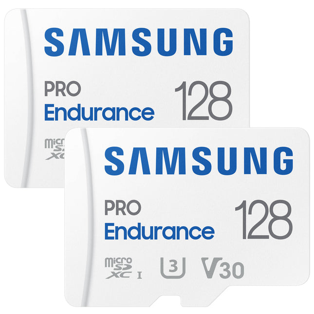 Samsung 128GB PRO Endurance microSDXC Tarjeta de Memoria UHS-I V30 Clase 10 con Adaptador SD 2-Pack