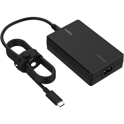 Belkin Connect Adaptador de corriente USB-C 100W GaN con cable de 8 pies y sistema de seguridad