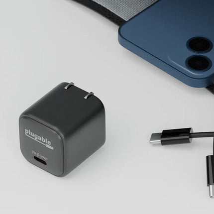 Plugable Cargador de Pared USB-C 30W GaN Negro 3 Unidades