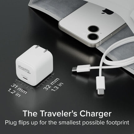 Plugable Cargador de Pared USB-C 30W GaN con 1 Puerto PD 3-Pack Blanco