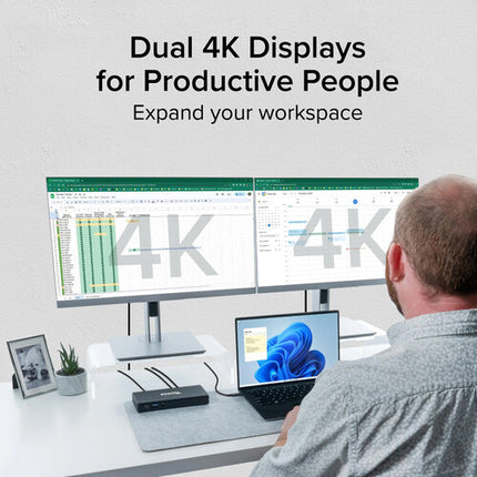 Plugable USB-C Estación de Acoplamiento Doble Pantalla 4K 65W PD