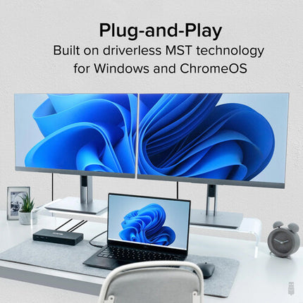 Plugable USB-C Estación de Acoplamiento Doble Pantalla 4K 65W PD