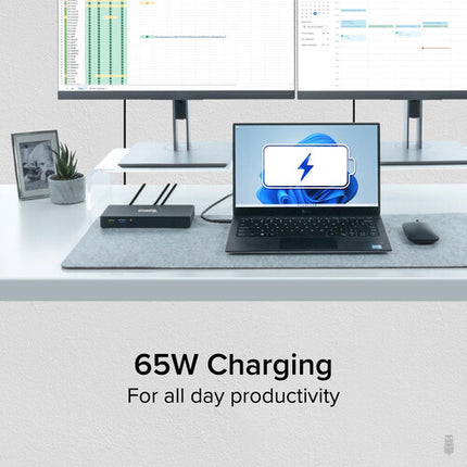 Plugable USB-C Estación de Acoplamiento Doble Pantalla 4K 65W PD