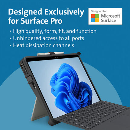 Kensington BlackBelt Funda Resistente con Lector de Tarjetas para Surface Pro 9 USB-C HDMI