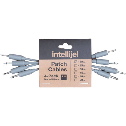 intellijel Cable Patch 3.5mm 4 pulgadas Slim Gray 4-Pack