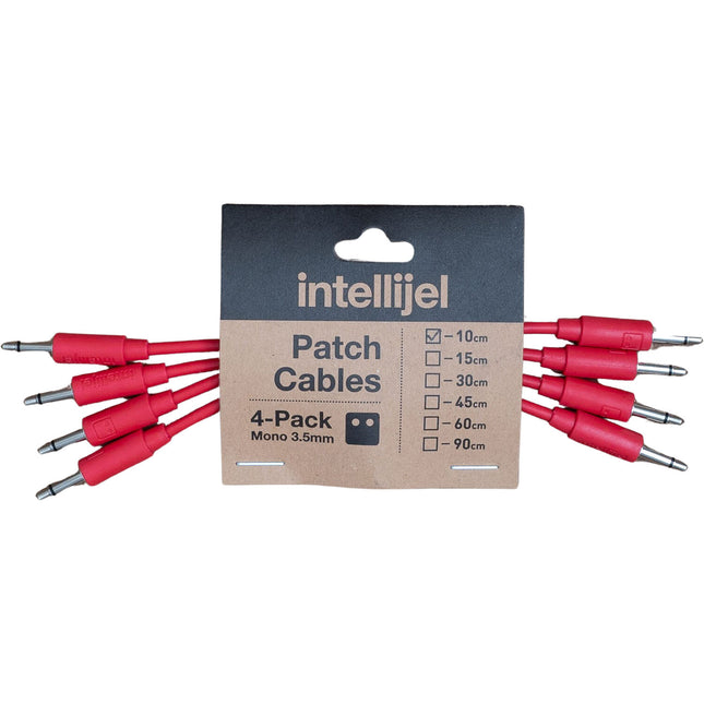 intellijel Cable Patch 3.5mm 10cm Rojo Paquete de 4 Slim