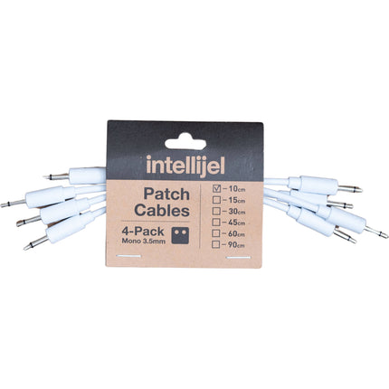 intellijel Cable de Parche 3.5mm 4 Piezas 10cm Blanco Conector Delgado
