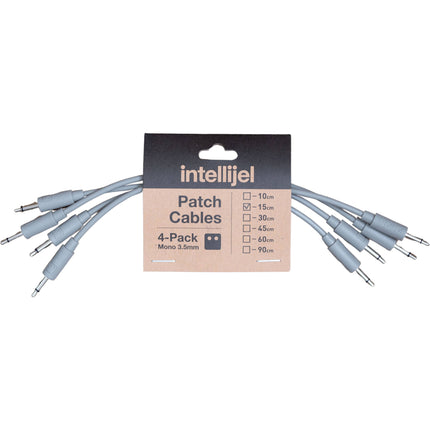 intellijel Cable Patch 3.5mm Gris 5.9" Juego 4 Piezas Slim