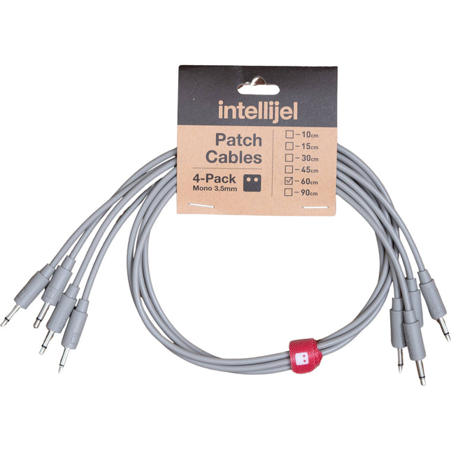 intellijel Cable Patch 3.5mm 60cm Gris Juego de 4 con Housing Slim