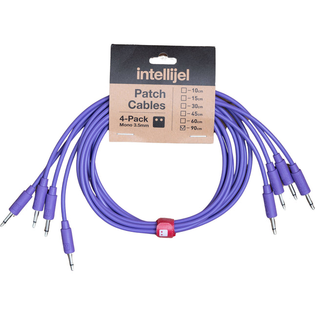 intellijel cable patch 3.5mm 35.4 pulgadas paquete de 4 color morado finos