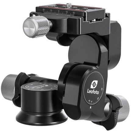 Leofoto GW-01 Cabezal Geared 3 Vías Capacidad 8 kg Rango 360° con Placa Quick Release