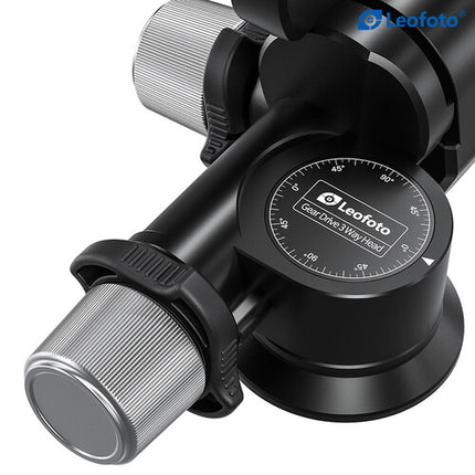 Leofoto GW-01 Cabezal Geared 3 Vías Capacidad 8 kg Rango 360° con Placa Quick Release