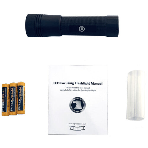 Osprey Global Linterna LED 1000 Lúmenes Ajustable 18650 y AAA