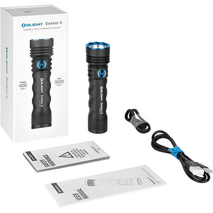 Olight Seeker 4 Linterna EDC Recargable USB-C 3100 lúmenes 5000mAh negra