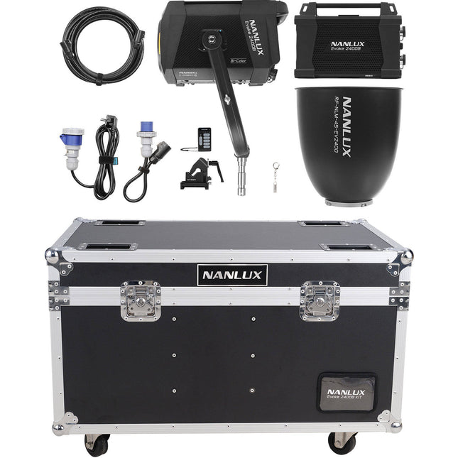 Nanlux Evoke 2400B Kit Monolight LED Bicolor 2700-6500K con Flight Case