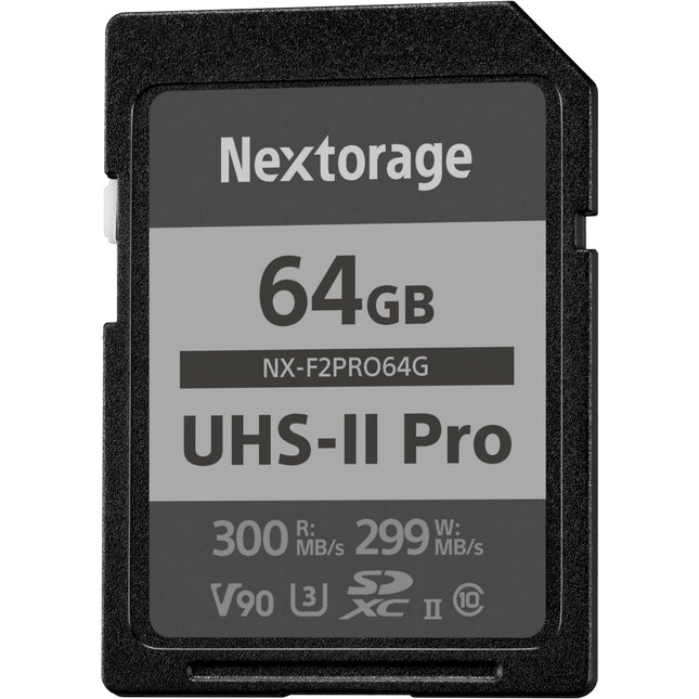 Nextorage 64GB NX-F2PRO Tarjeta de Memoria SDXC UHS-II 300MB/s V90 Clase 10