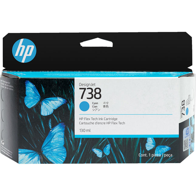 HP 738 Designjet Cartucho de Tinta Cian 130mL para Plotters Grandes