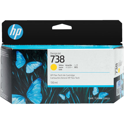 Cartucho de Tinta Amarillo HP 738 130mL para Impresoras Diseño Large Format