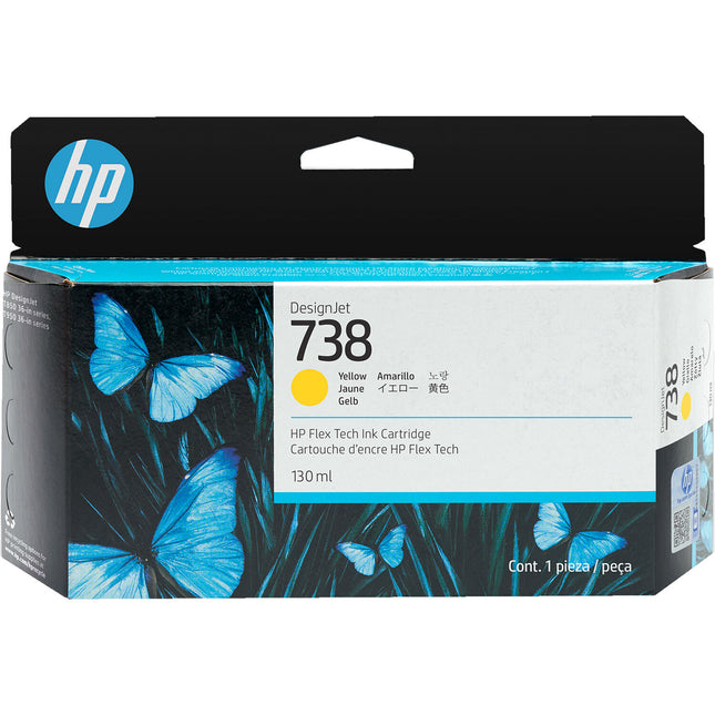 Cartucho de Tinta Amarillo HP 738 130mL para Impresoras Diseño Large Format