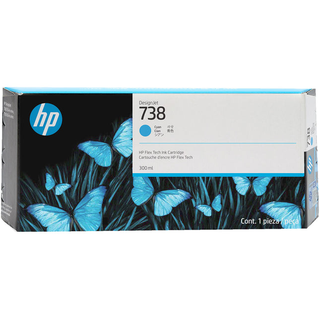 HP 738 Designjet Cartucho de Tinta Cian 300mL para Impresoras T850