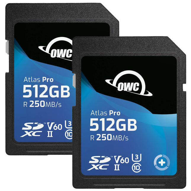 OWC 512GB Atlas Pro Tarjeta de Memoria SDXC UHS-II 2-Pack 250MBs